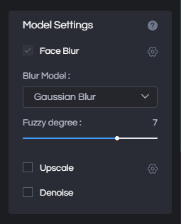 face blur model settings