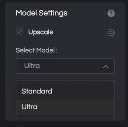 upscale model settings for mac